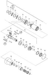 Page C Diagram and Parts List for 7PHL90Q  Cleco Ratchet