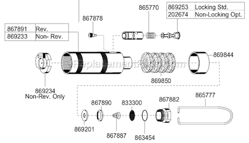 Page D Diagram and Parts List for 88RSA-7CQ  Cleco Electric Drill