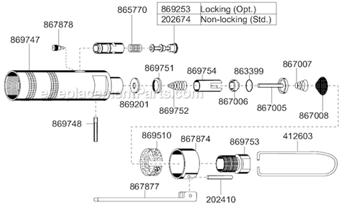Page D Diagram and Parts List for 88RSAL-5CQ  Cleco Electric Drill