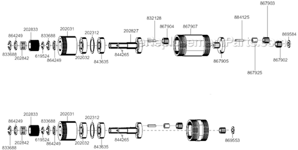 Page C Diagram and Parts List for 8RNO-10BQ  Cleco Electric Drill
