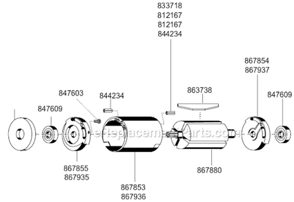 Page D Diagram and Parts List for 8RNO-10BQ  Cleco Electric Drill