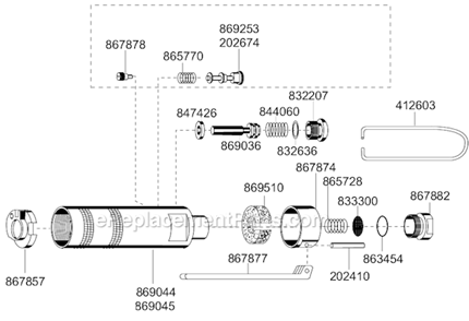 Page E Diagram and Parts List for 8RNO-7BQ  Cleco Electric Drill