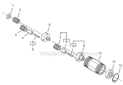 Page C Diagram and Parts List for 8RSAPT-10BQ  Cleco Electric Drill