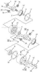Page B Diagram and Parts List for A2R305M  Cleco Power Motor