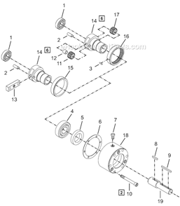 Page B Diagram and Parts List for B4R318M  Cleco Power Motor