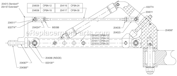Page A Diagram and Parts List for CPBA-18  Cleco Hoist & Winch