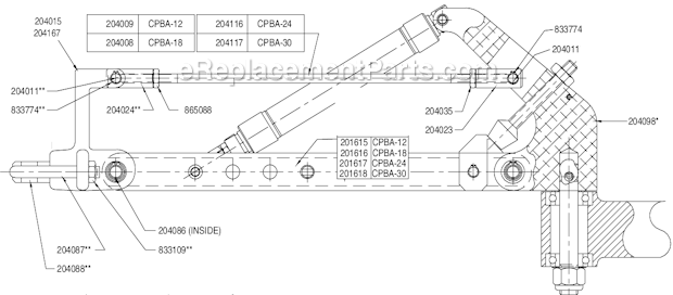 Page A Diagram and Parts List for CPBA-30  Cleco Hoist & Winch