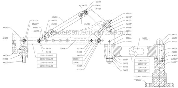 Page A Diagram and Parts List for CSBA-18-AH  Cleco Hoist & Winch