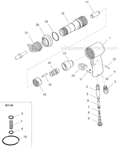 Page A Diagram and Parts List for F4-PT-RT-B  Cleco Riveter
