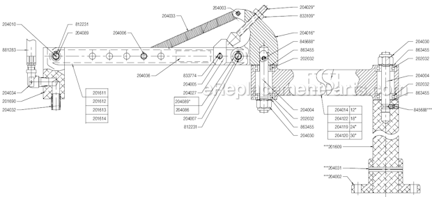 Page A Diagram and Parts List for SBA-12  Cleco Hoist & Winch