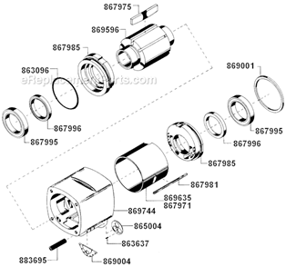 Part Location Diagram of 867981 Cleco Alignment Key