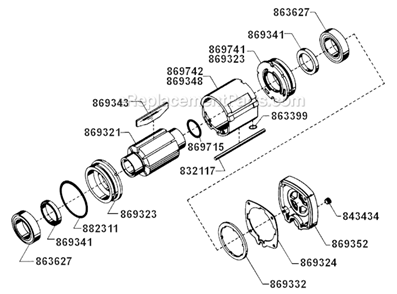 Page B Diagram and Parts List for WP-2049-6  Cleco Ratchet