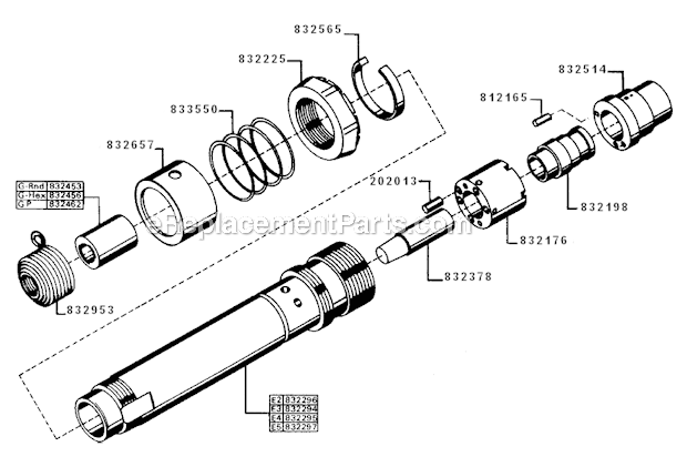 Page A Diagram and Parts List for E4  Cleco Riveter
