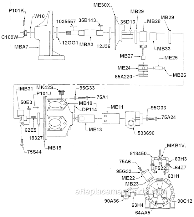 Page A Diagram and Parts List for MEW414M  Cleco Power Motor