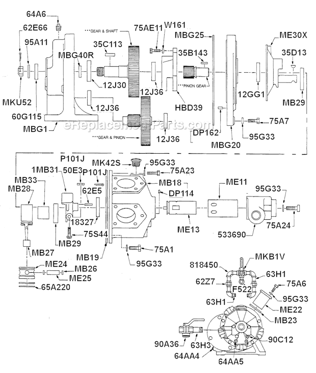 Page A Diagram and Parts List for MEW415M  Cleco Power Motor