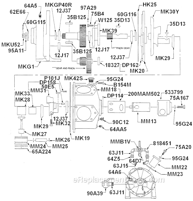 Page A Diagram and Parts List for MMR401M  Cleco Power Motor
