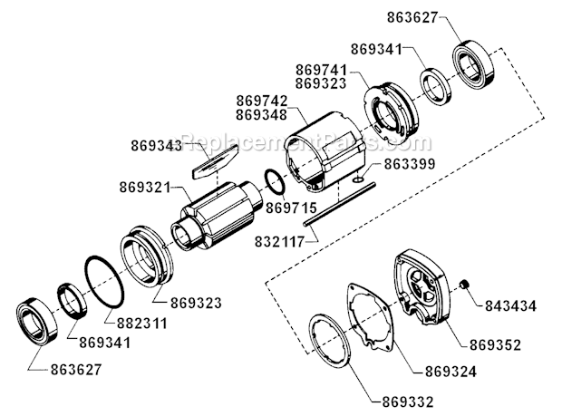 Page B Diagram and Parts List for WP-2049-6  Cleco Ratchet
