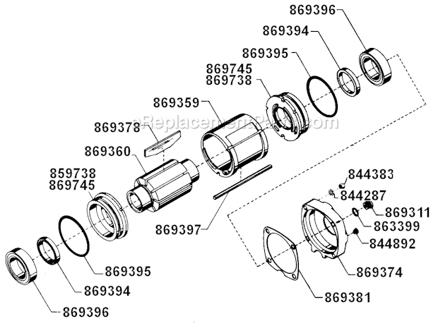 Page B Diagram and Parts List for WP-2059-6  Cleco Ratchet