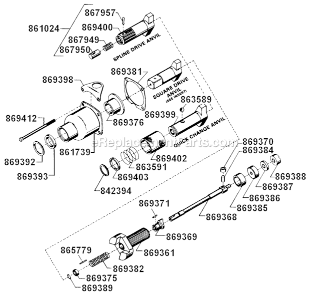 Page A Diagram and Parts List for WP-2060B-8  Cleco Ratchet