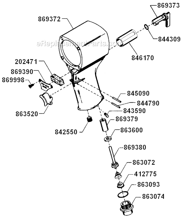 Page C Diagram and Parts List for WP-2060B-8  Cleco Ratchet