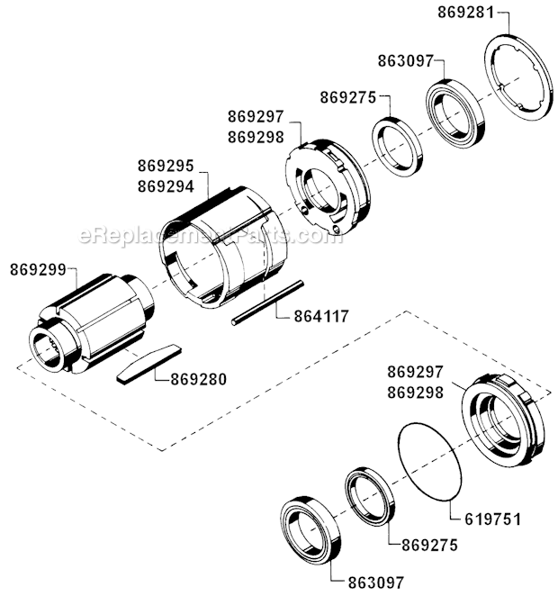 Page B Diagram and Parts List for WP-2109B-8  Cleco Ratchet