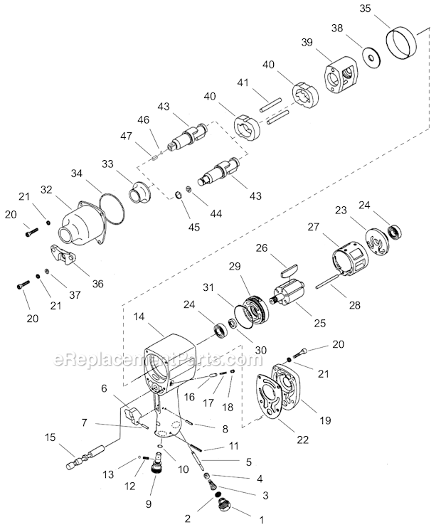 Page A Diagram and Parts List for WP-455-4R  Cleco Ratchet