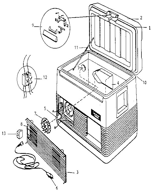 Unit Parts Diagram and Parts List for 5232B807  Coleman Cooler