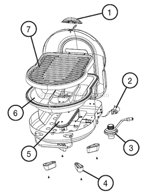 Page A Diagram and Parts List for 2000001494  Coleman Grill