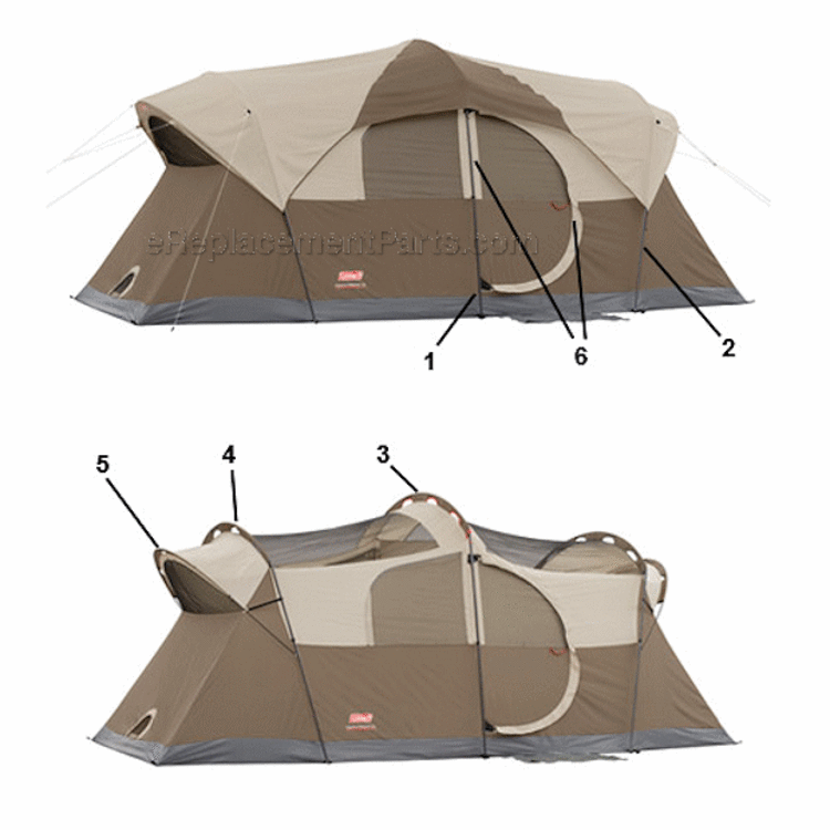 Page A Diagram and Parts List for 2000001598  Coleman Camping Equipment