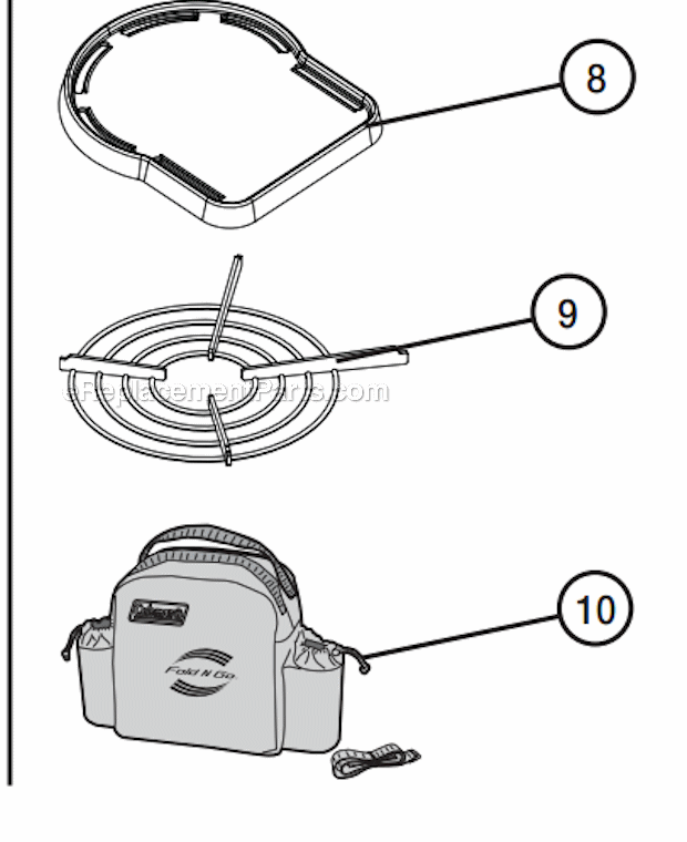 Page B Diagram and Parts List for 2000004426  Coleman Grill