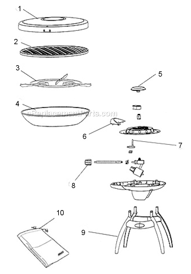 Page A Diagram and Parts List for 2000004995  Coleman Grill