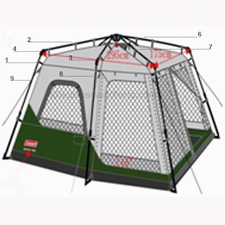 Page A Diagram and Parts List for 2000008347  Coleman Camping Equipment