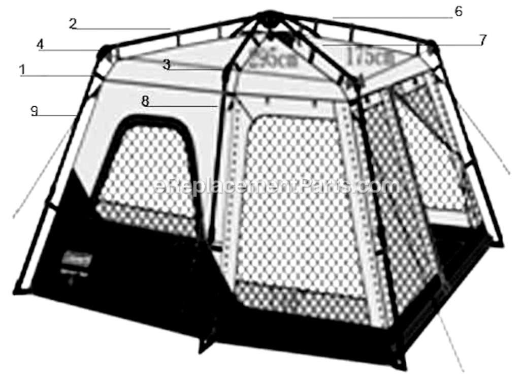 Page A Diagram and Parts List for 2000010197  Coleman Camping Equipment
