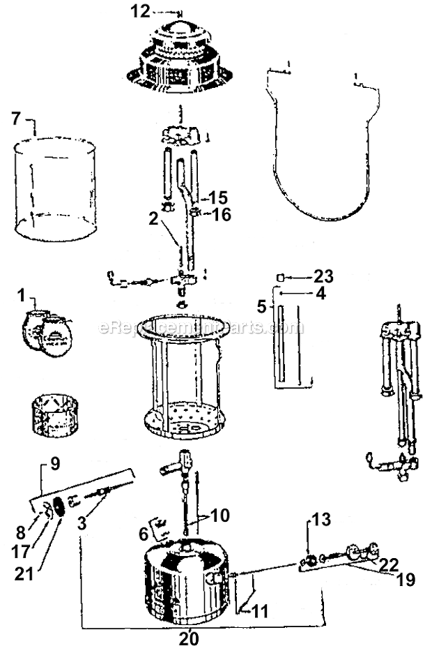 Page A Diagram and Parts List for 22E197  Coleman Lighting