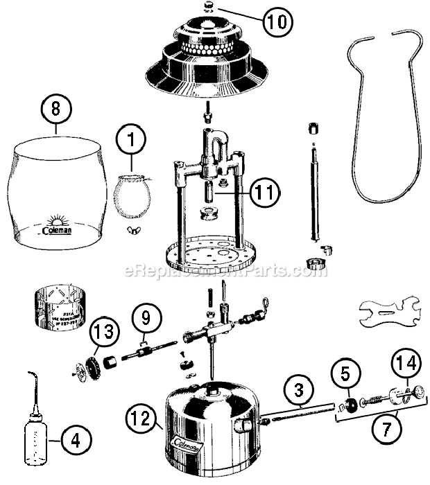 Page A Diagram and Parts List for 237A195  Coleman Lighting