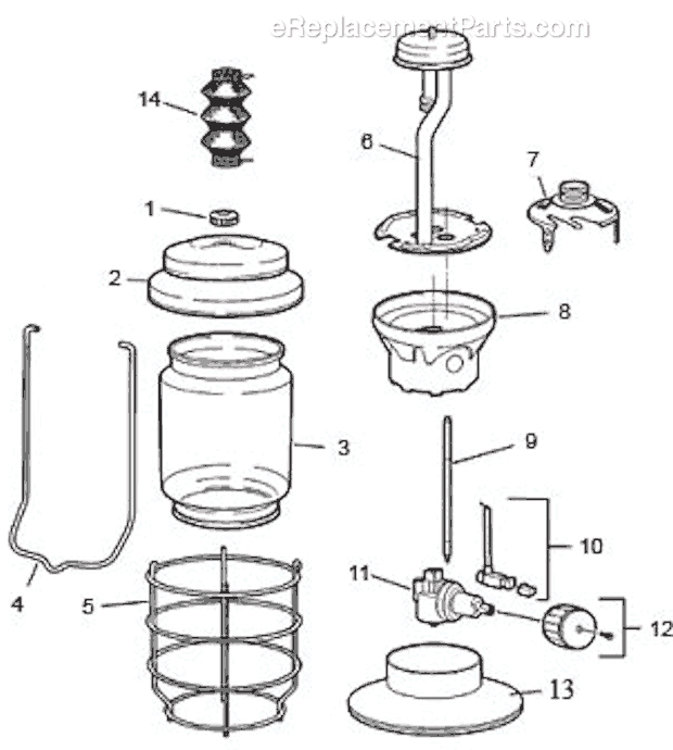 Page A Diagram and Parts List for 2500-750C  Coleman Lighting