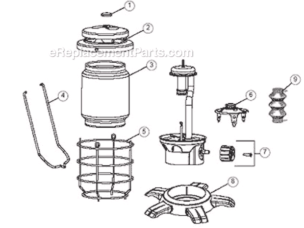 Page A Diagram and Parts List for 2500B722  Coleman Lighting