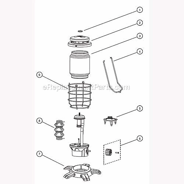 Page A Diagram and Parts List for 2500C755  Coleman Lighting