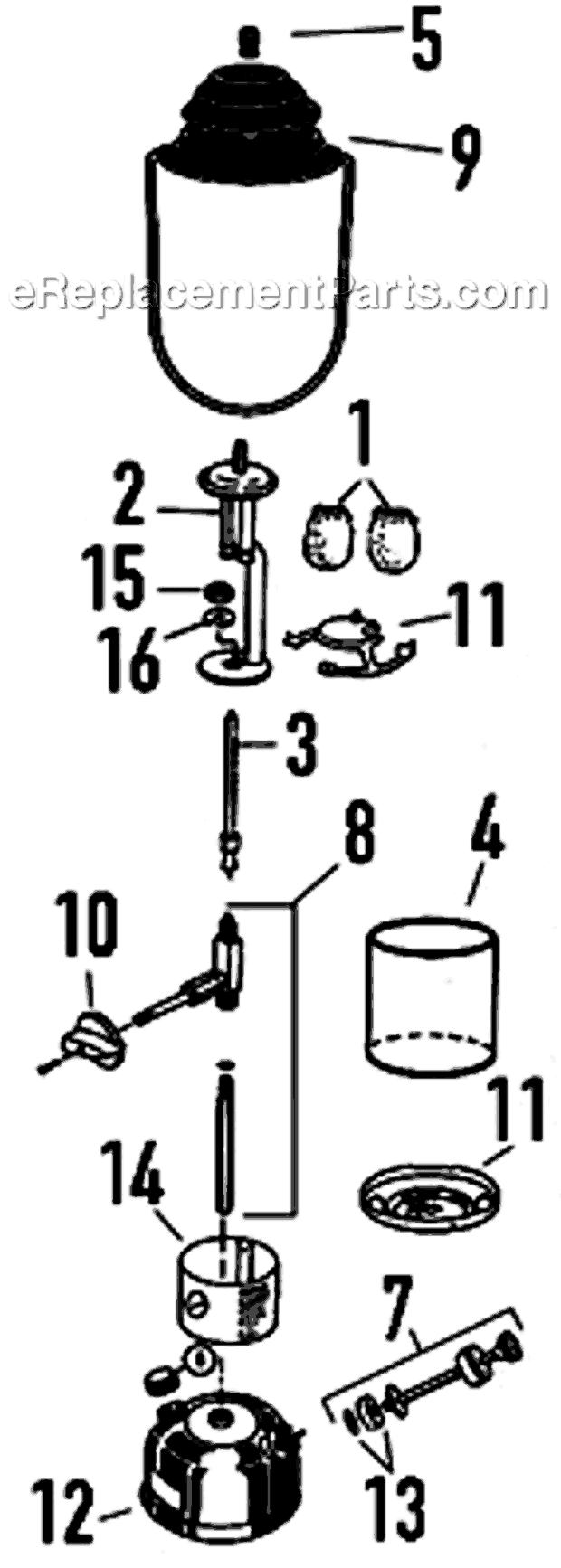 Page A Diagram and Parts List for 290A700T  Coleman Lighting