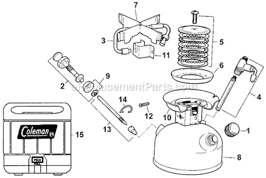 Page A Diagram and Parts List for 3000000792  Coleman Camping Equipment