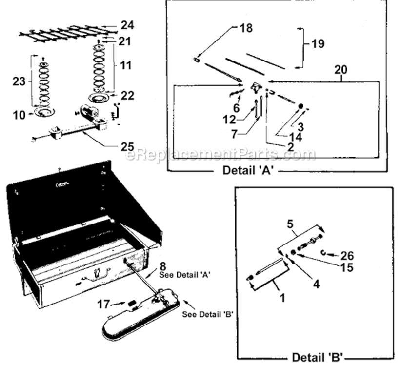 Page A Diagram and Parts List for 425E499  Coleman Camping Equipment