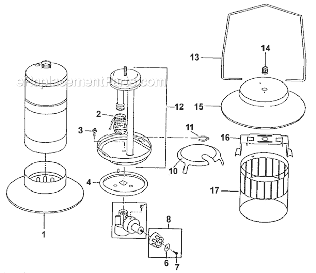Page A Diagram and Parts List for 5151A700  Coleman Lighting