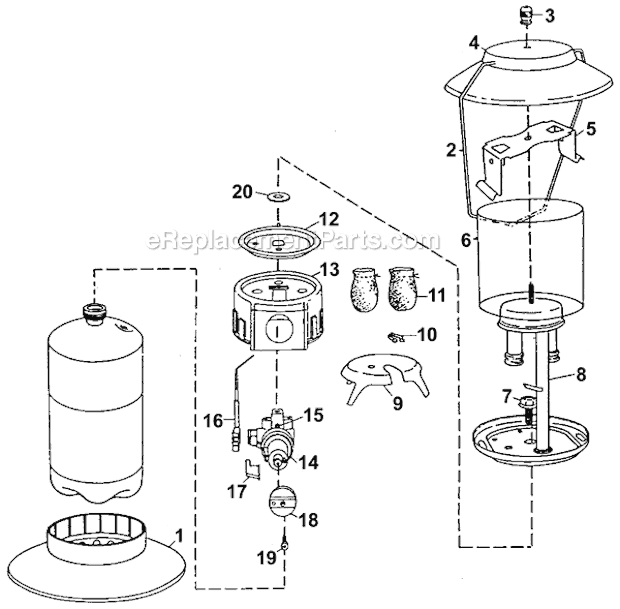 Page A Diagram and Parts List for 5154A740  Coleman Lighting