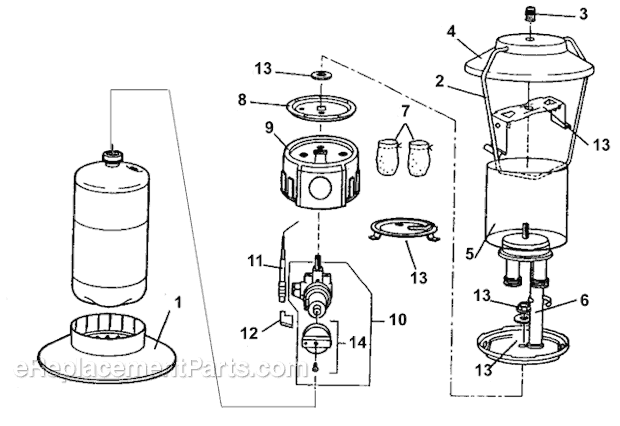 Page A Diagram and Parts List for 5154B740T  Coleman Lighting