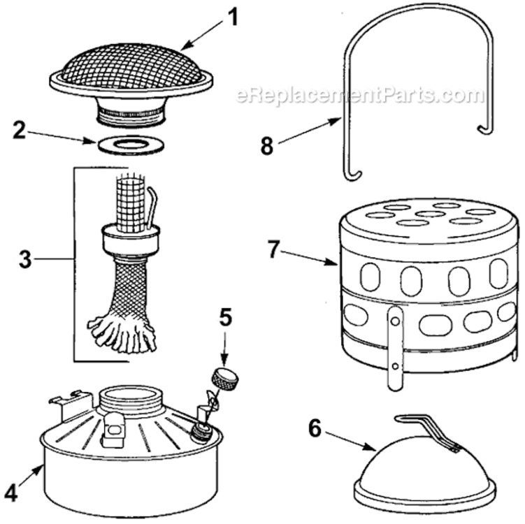 Page A Diagram and Parts List for 518E499  Coleman Heater