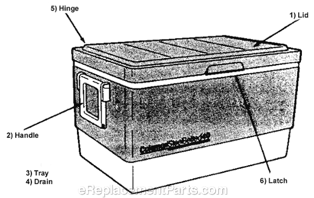 Page A Diagram and Parts List for 5227B700  Coleman Cooler