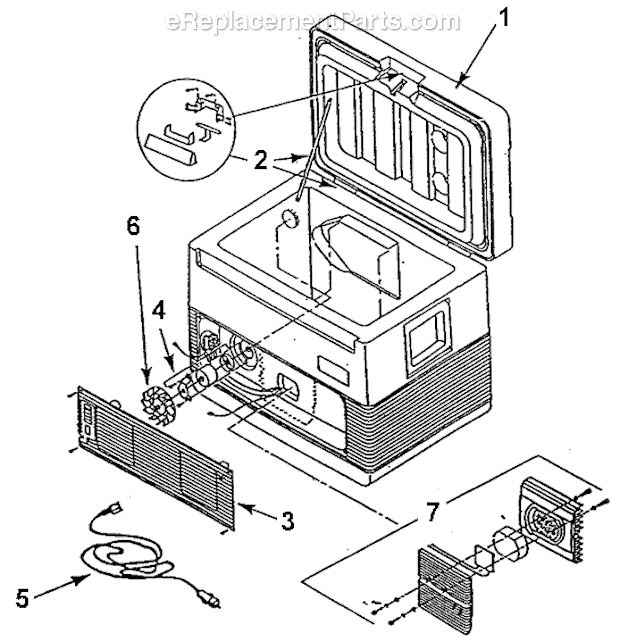 Page A Diagram and Parts List for 5233-807T  Coleman Cooler