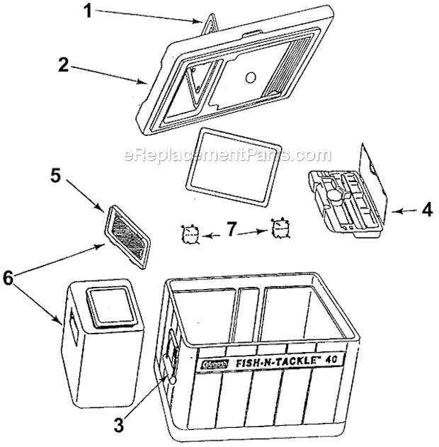 Page A Diagram and Parts List for 5239A720T  Coleman Cooler