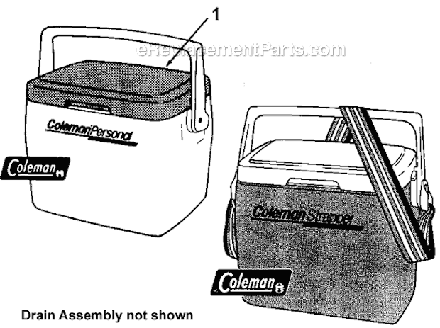 Page A Diagram and Parts List for 5262A720T  Coleman Cooler