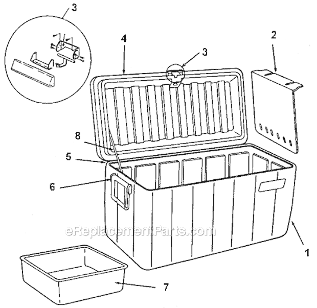 Page A Diagram and Parts List for 5299-706  Coleman Cooler